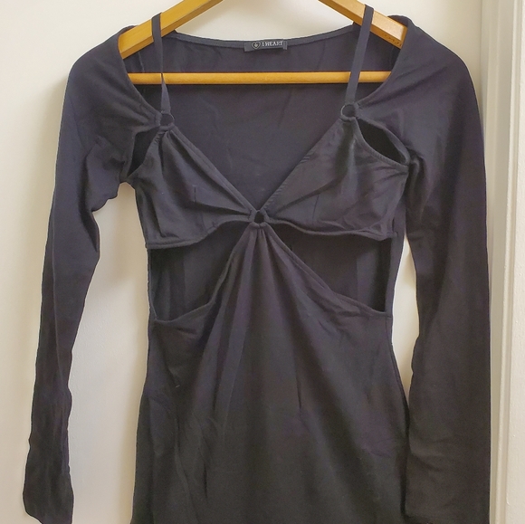 New Iheart Iron fist cut out bodycon black dress size small - Picture 3 of 9